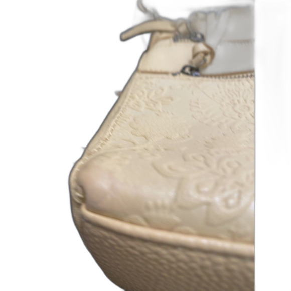The Sak Yellow Crossbody/Shoulder Floral Embossed Zipper Closure Bag Pre Owned - Picture 7 of 9